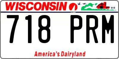 WI license plate 718PRM