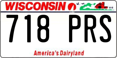 WI license plate 718PRS