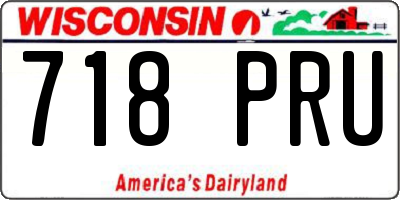 WI license plate 718PRU