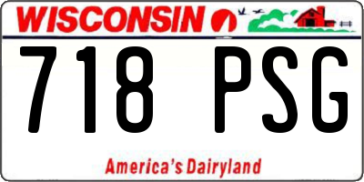 WI license plate 718PSG