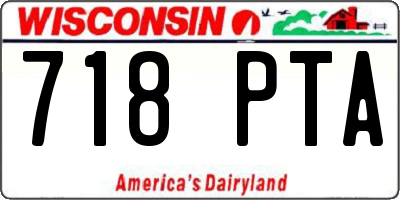 WI license plate 718PTA
