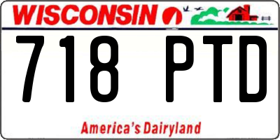 WI license plate 718PTD