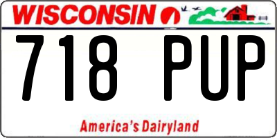 WI license plate 718PUP