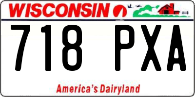 WI license plate 718PXA