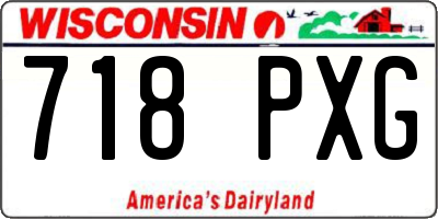 WI license plate 718PXG