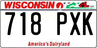 WI license plate 718PXK
