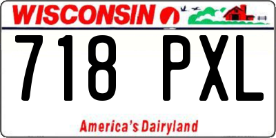 WI license plate 718PXL
