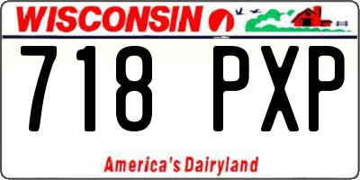 WI license plate 718PXP