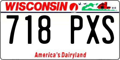 WI license plate 718PXS