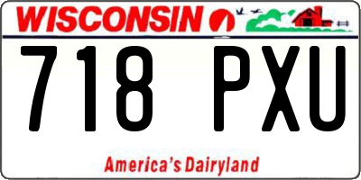 WI license plate 718PXU