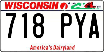 WI license plate 718PYA