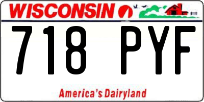 WI license plate 718PYF