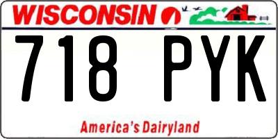 WI license plate 718PYK