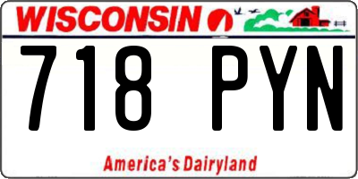 WI license plate 718PYN