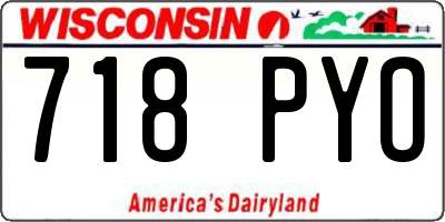 WI license plate 718PYO
