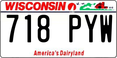 WI license plate 718PYW