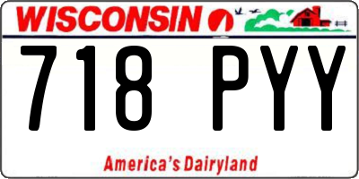 WI license plate 718PYY