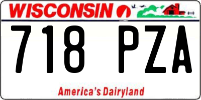 WI license plate 718PZA