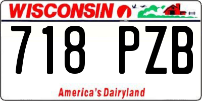 WI license plate 718PZB