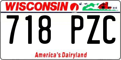 WI license plate 718PZC