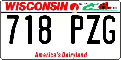 WI license plate 718PZG