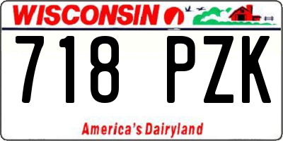 WI license plate 718PZK