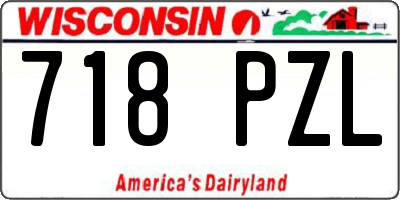 WI license plate 718PZL