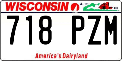 WI license plate 718PZM
