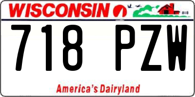 WI license plate 718PZW