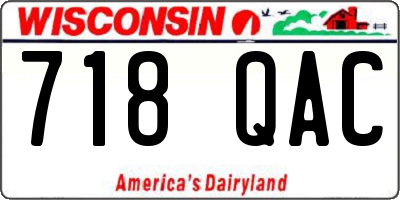 WI license plate 718QAC