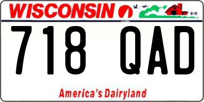 WI license plate 718QAD