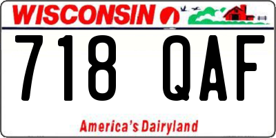 WI license plate 718QAF