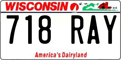 WI license plate 718RAY