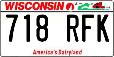 WI license plate 718RFK