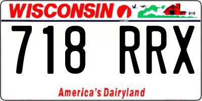 WI license plate 718RRX
