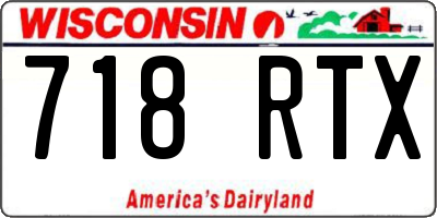 WI license plate 718RTX