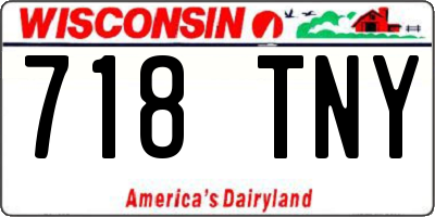 WI license plate 718TNY