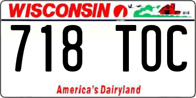 WI license plate 718TOC
