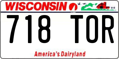 WI license plate 718TOR