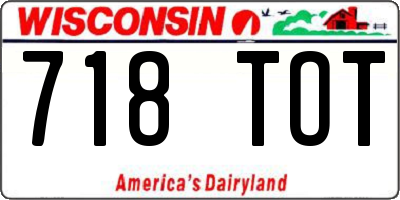 WI license plate 718TOT