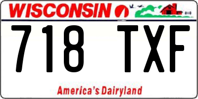 WI license plate 718TXF