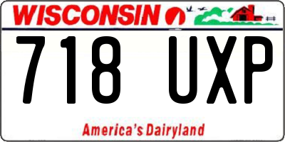WI license plate 718UXP
