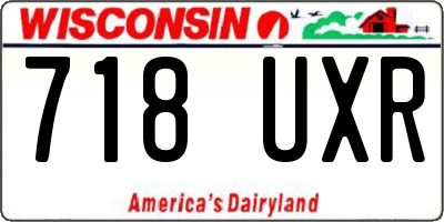 WI license plate 718UXR
