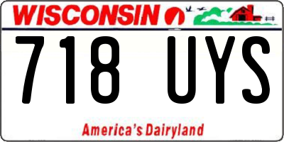 WI license plate 718UYS