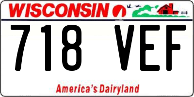 WI license plate 718VEF