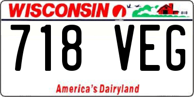 WI license plate 718VEG