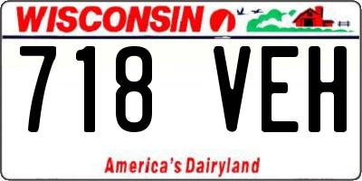 WI license plate 718VEH