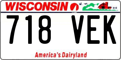 WI license plate 718VEK