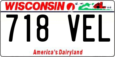 WI license plate 718VEL