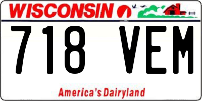 WI license plate 718VEM
